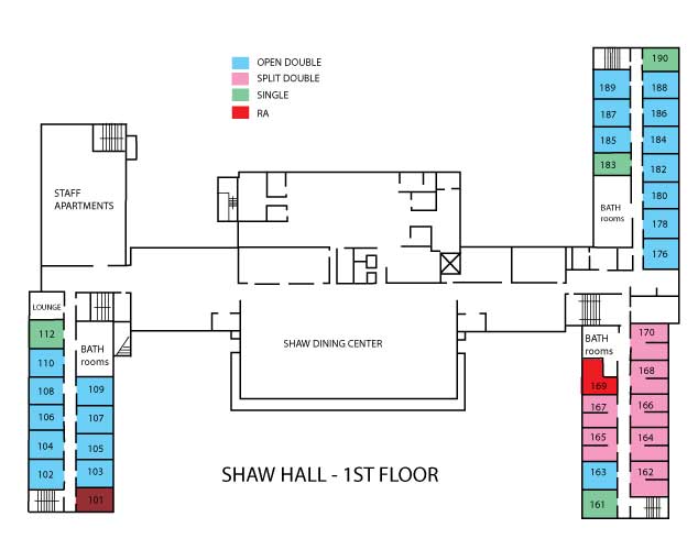 Shaw Hall Floor Plans Housing, Meal Plan, and I.D. Card