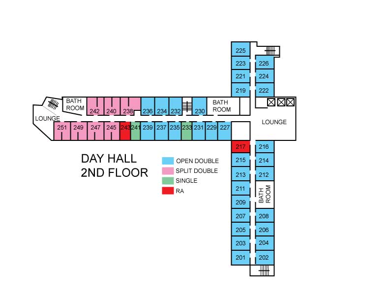 Day Hall Floor Plans Housing, Meal Plan, and I.D. Card