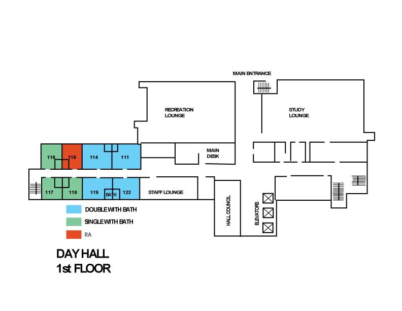 Day Hall Floor Plans Housing, Meal Plan, and I.D. Card
